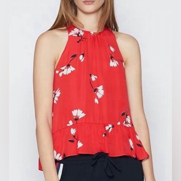 NWOT Joie Sleeveless Red Silk Blouse Sz M - Picture 1 of 9